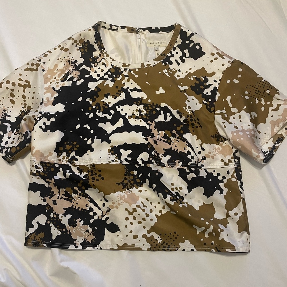 Rag & Bone New York silk crop top.